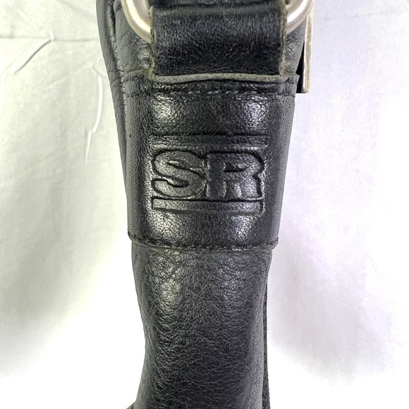 STONE RIDGE BLACK LEATHER CROSSBODY BAG MESSENGER  BAG VINTAGE MADE IN CANADA - Picture 14 of 17